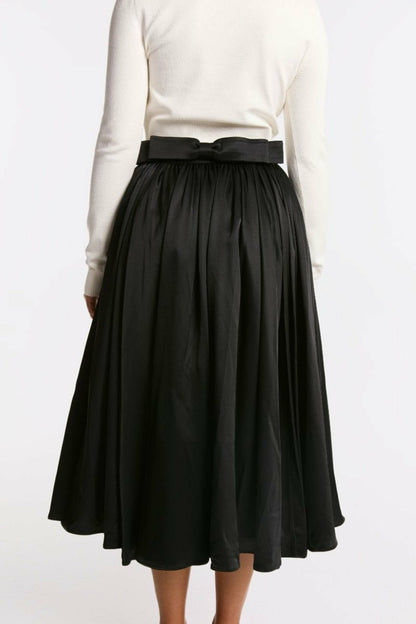 Nana Jacqueline Piper Skirt: Black Midi Skirt for Cocktail Party Black