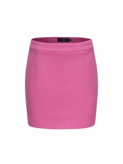 Nana Jacqueline Lisette Pink Wool Mini Skirt Pink