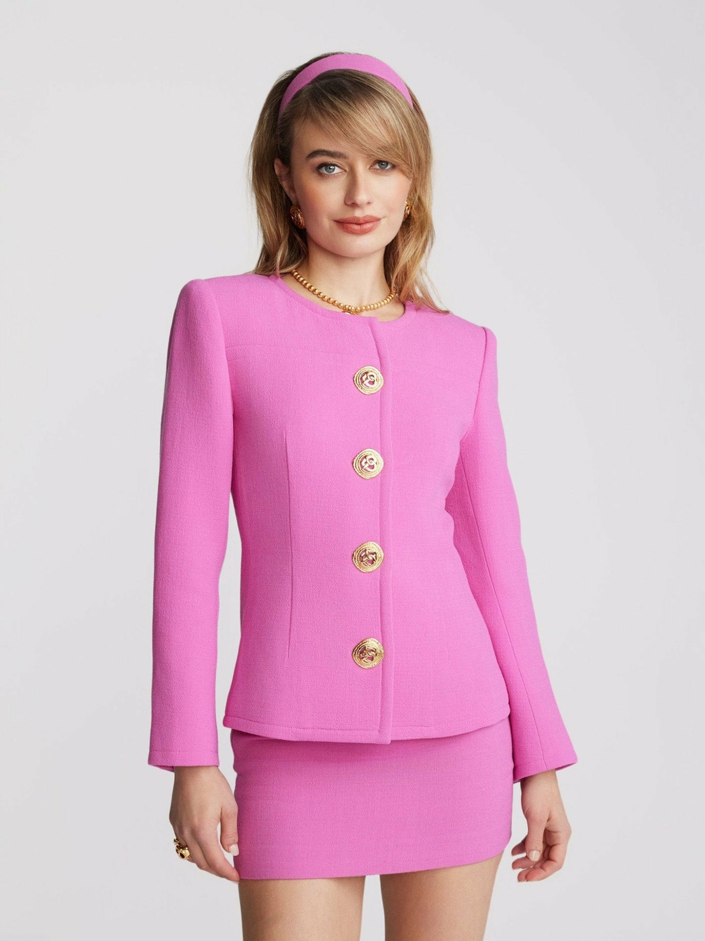 Nana Jacqueline Lisette Pink Wool Mini Skirt Pink