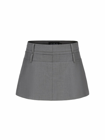 Nana Jacqueline Anna Skirt: Grey Mini Skirt for Brunch Grey