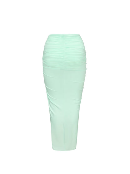 Nana Jacqueline Millie Skirt: Green Maxi Skirt for Vacation Dinner Green