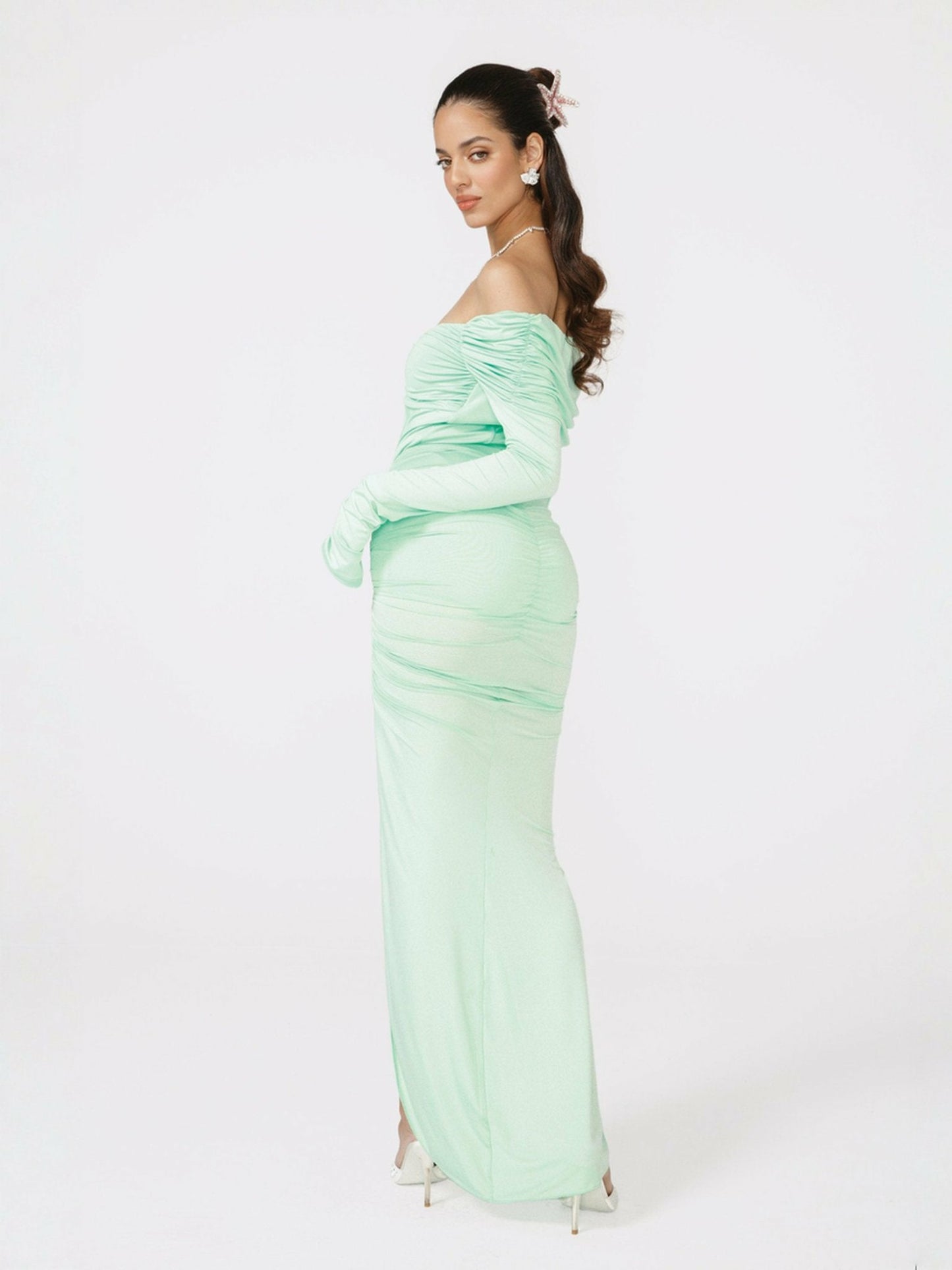 Nana Jacqueline Millie Skirt: Green Maxi Skirt for Vacation Dinner Green