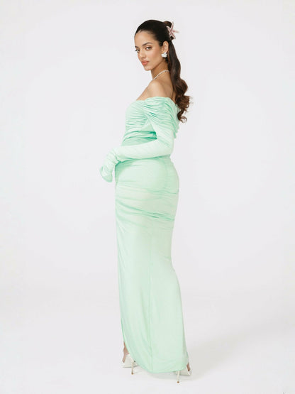 Nana Jacqueline Millie Skirt: Green Maxi Skirt for Vacation Dinner Green