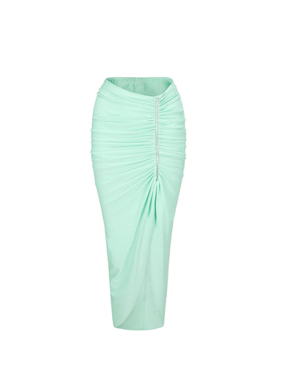 Nana Jacqueline Millie Skirt: Green Maxi Skirt for Vacation Dinner Green