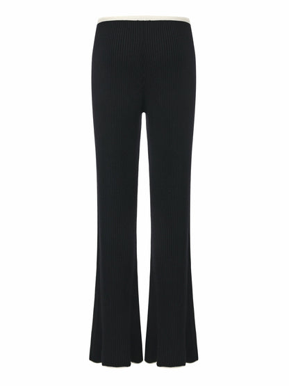 Nana Jacqueline Charlotte Contrast-Waist Black Pants Black