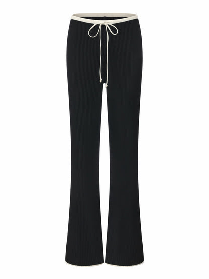 Nana Jacqueline Charlotte Contrast-Waist Black Pants Black
