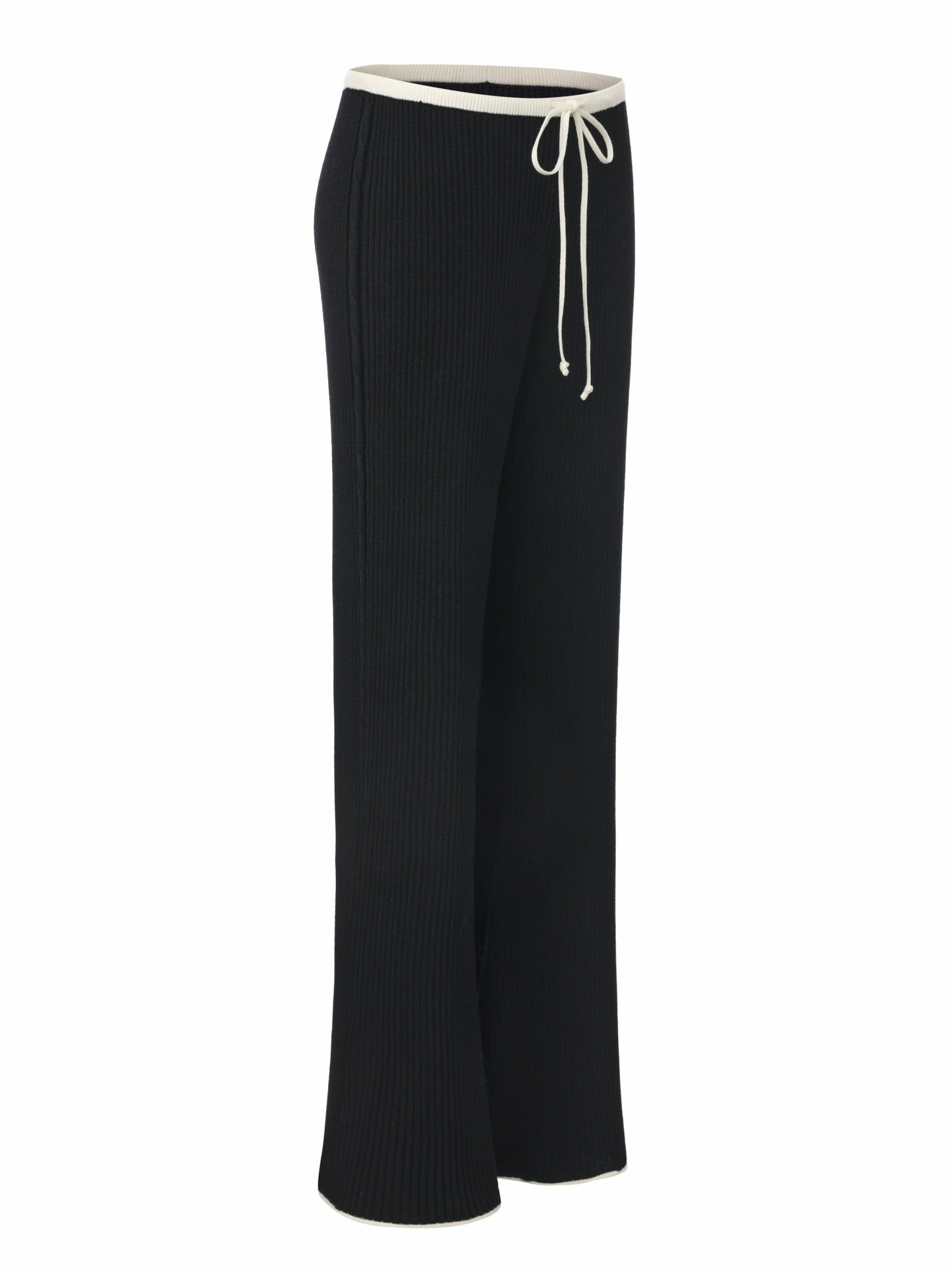 Nana Jacqueline Charlotte Contrast-Waist Black Pants Black