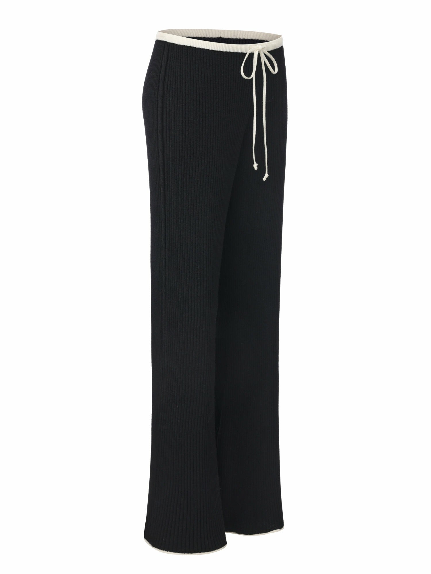 Nana Jacqueline Charlotte Contrast-Waist Black Pants Black