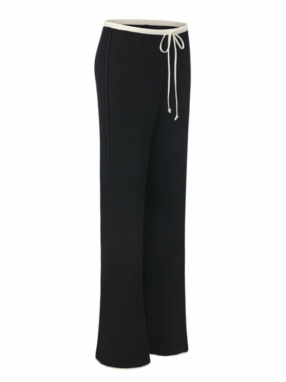 Nana Jacqueline Charlotte Contrast-Waist Black Pants Black