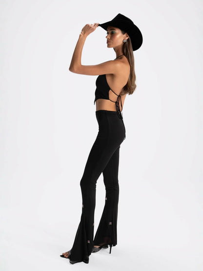 Nana Jacqueline Mara Rose Pants: Black Pants for Date Night Black