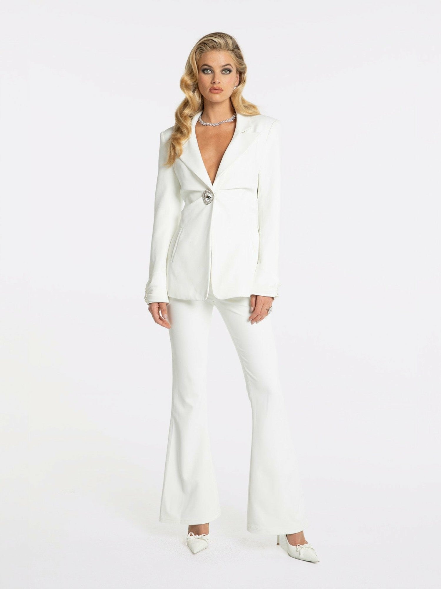 Nana Jacqueline Rachel Pants: White Pants for Resort Brunch White
