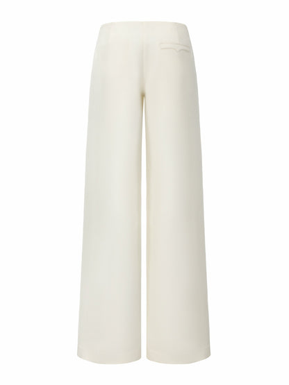 Nana Jacqueline Juliette Textured Wide-Leg White Tailored Pants White