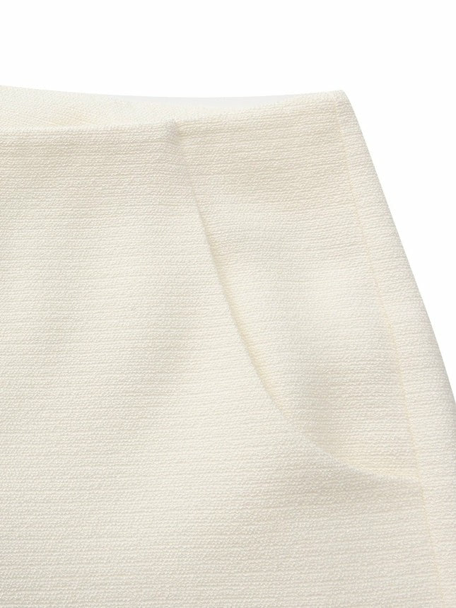 Nana Jacqueline Juliette Textured Wide-Leg White Tailored Pants White