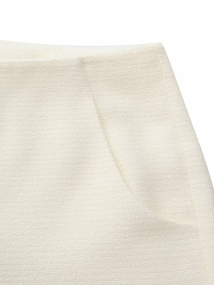 Nana Jacqueline Juliette Textured Wide-Leg White Tailored Pants White