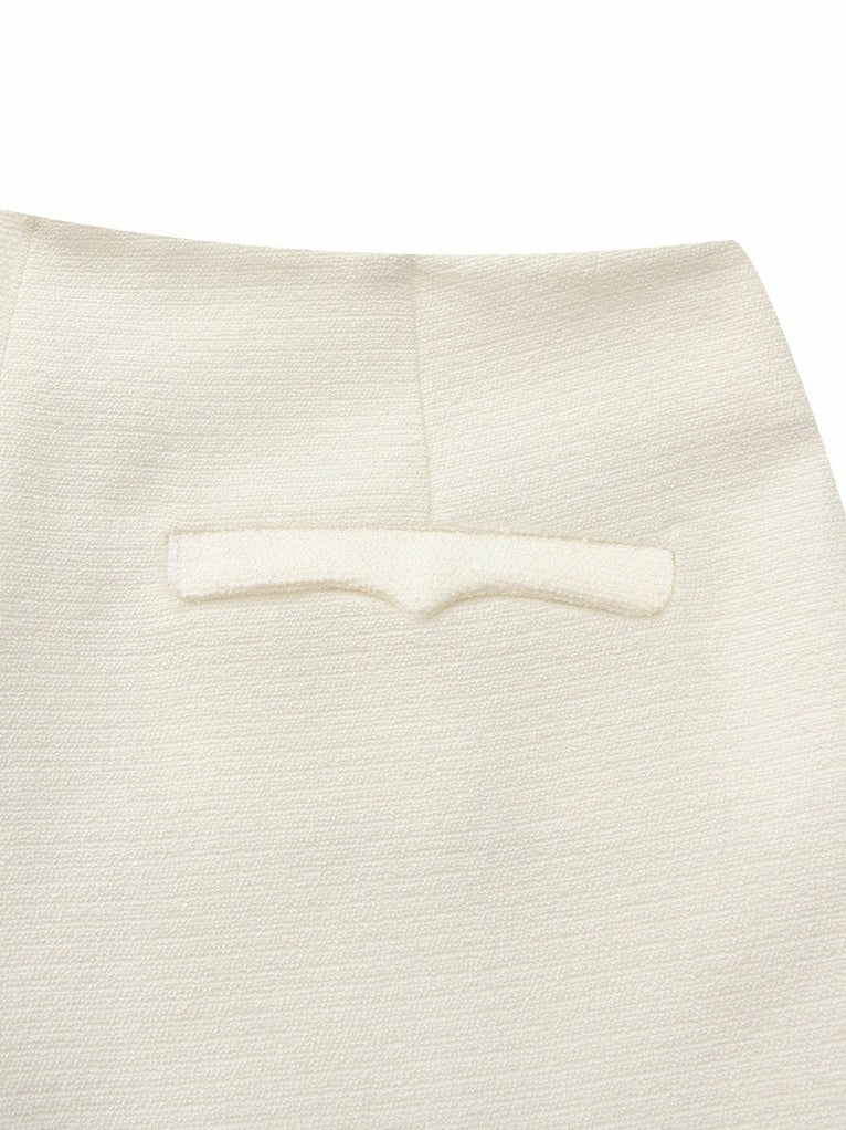 Nana Jacqueline Juliette Textured Wide-Leg White Tailored Pants White