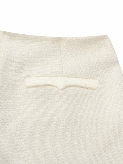 Nana Jacqueline Juliette Textured Wide-Leg White Tailored Pants White