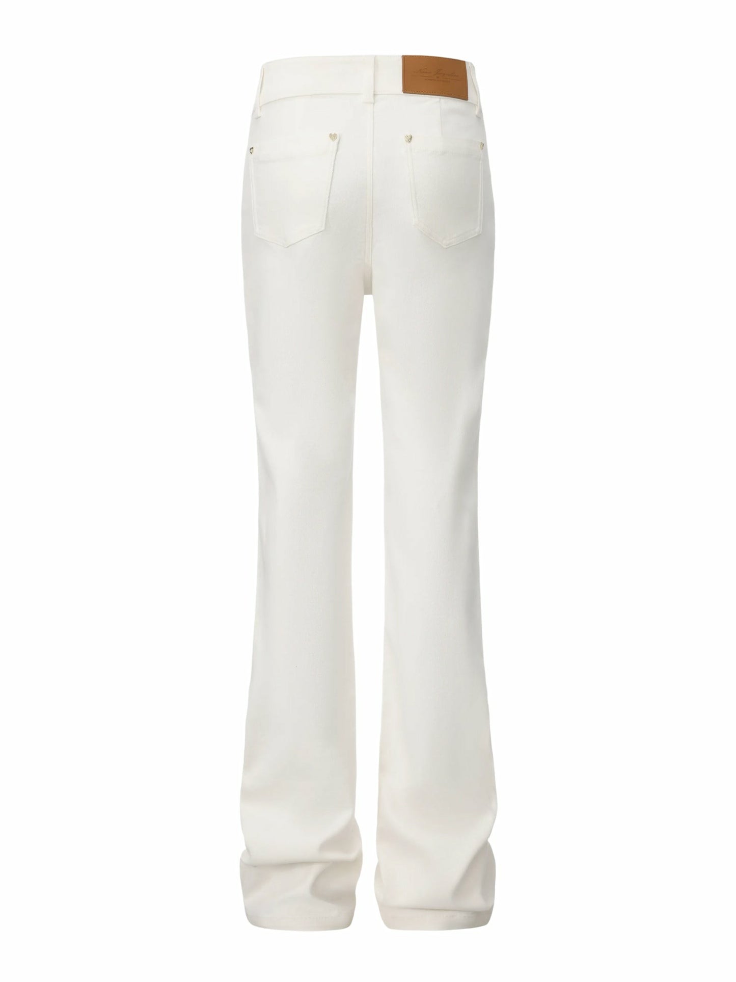 Nana Jacqueline High-Waist White Denim Jeans with Crystal Detail White