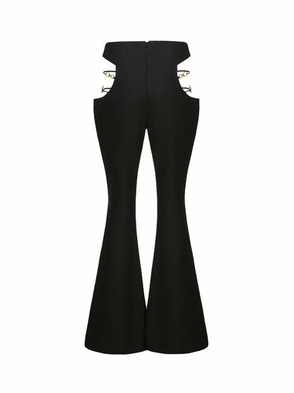 Nana Jacqueline Sahara Flared Pants: Black Pants for Girls' Night Out Black