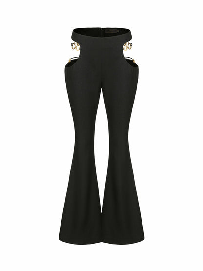 Nana Jacqueline Sahara Flared Pants: Black Pants for Girls' Night Out Black