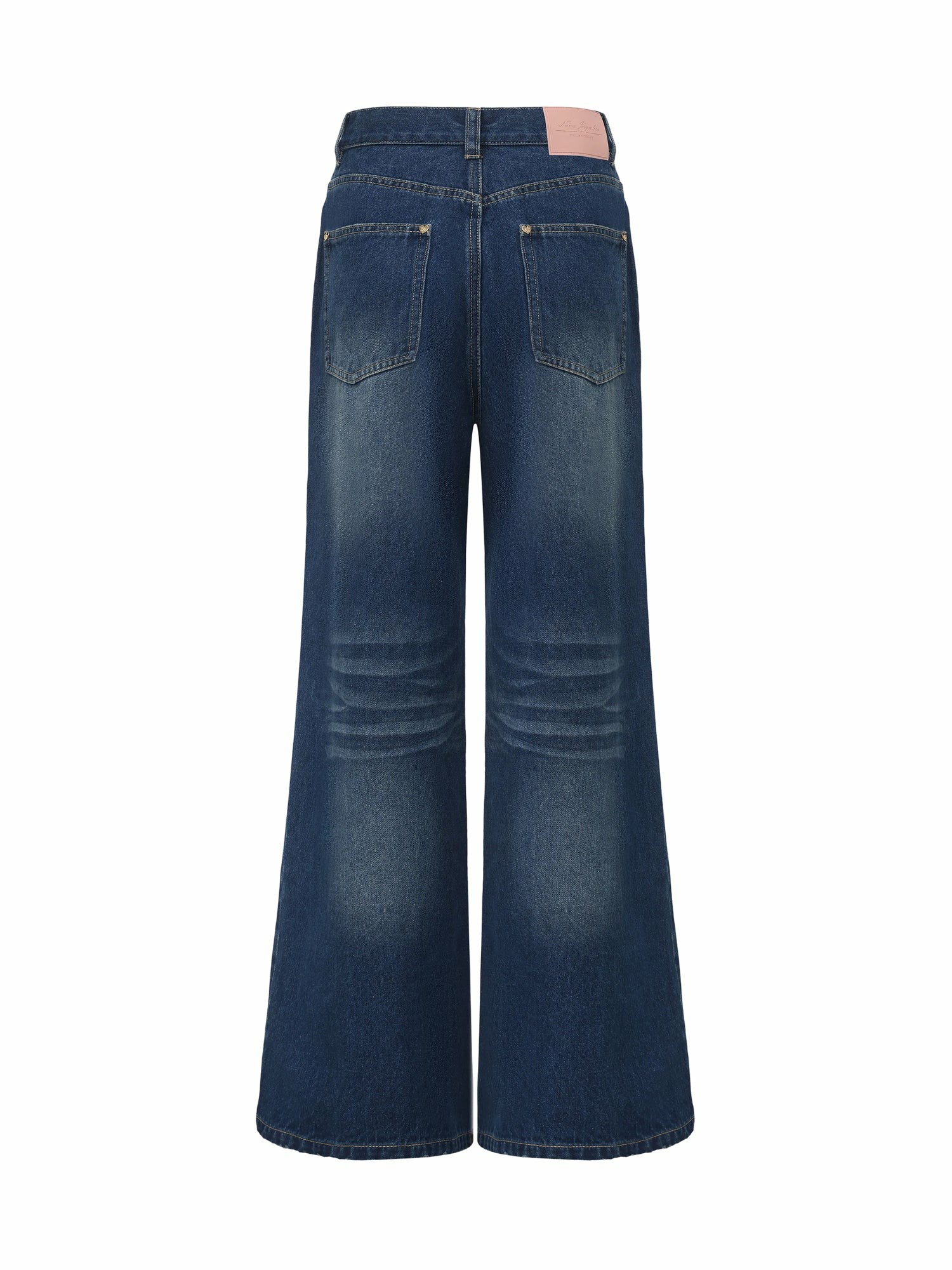 Nana Jacqueline Dark Blue High-Waist Straight Leg Jeans Blue