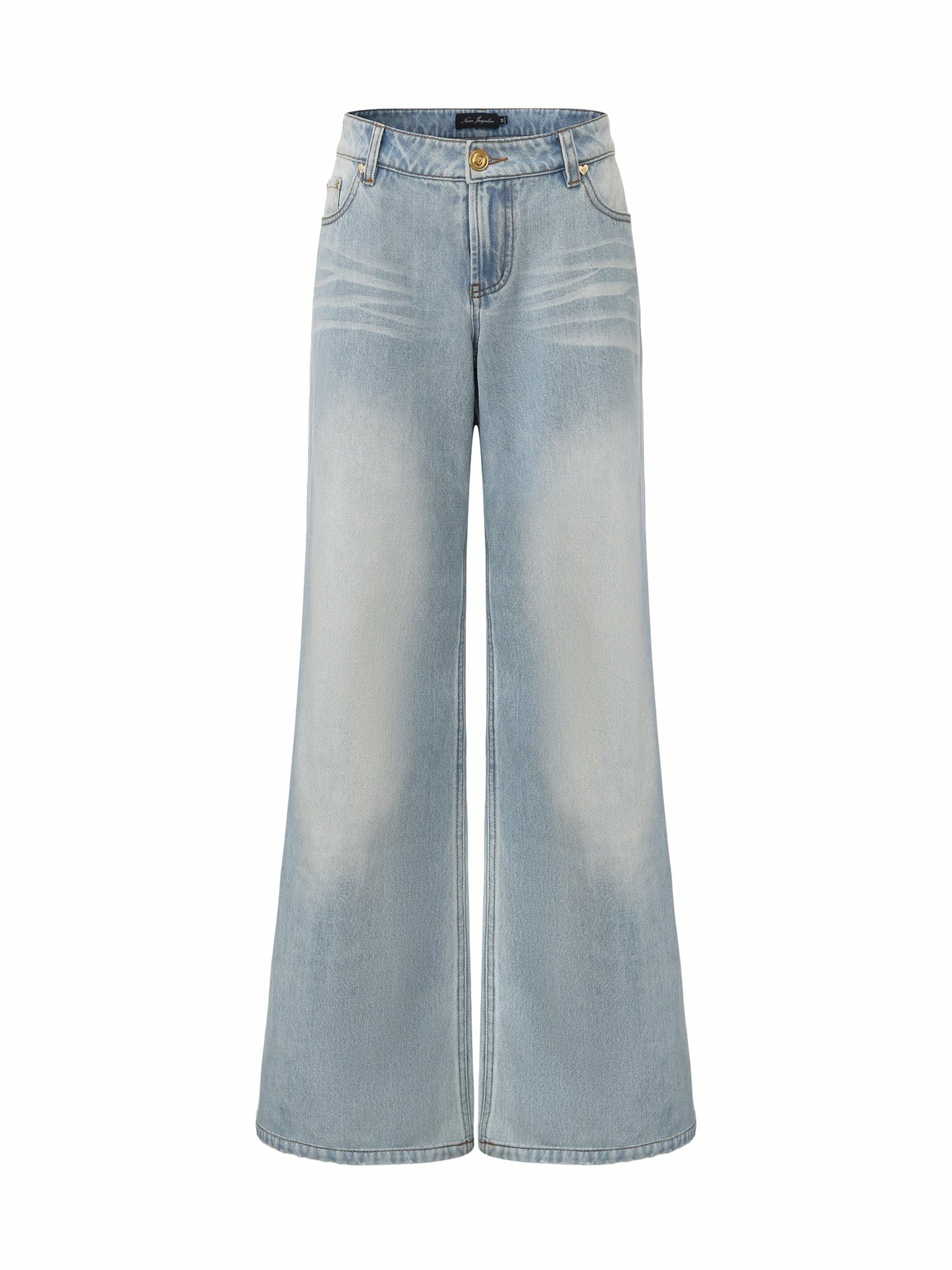 Nana Jacqueline Light Blue Low-Rise Straight Leg Jeans Light Blue