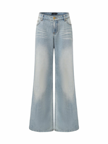 Nana Jacqueline Light Blue Low-Rise Straight Leg Jeans Light Blue