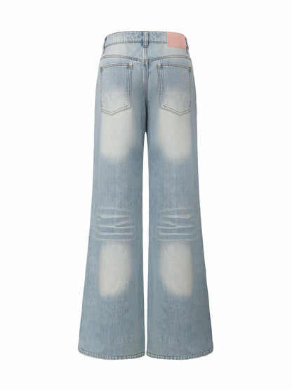 Nana Jacqueline Light Blue Low-Rise Straight Leg Jeans Light Blue