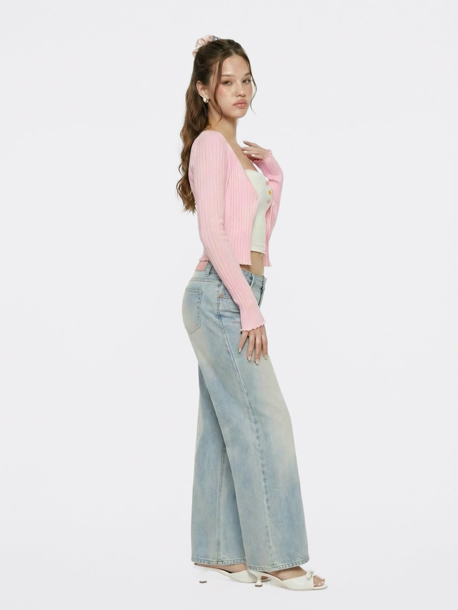 Nana Jacqueline Light Blue Low-Rise Straight Leg Jeans Light Blue
