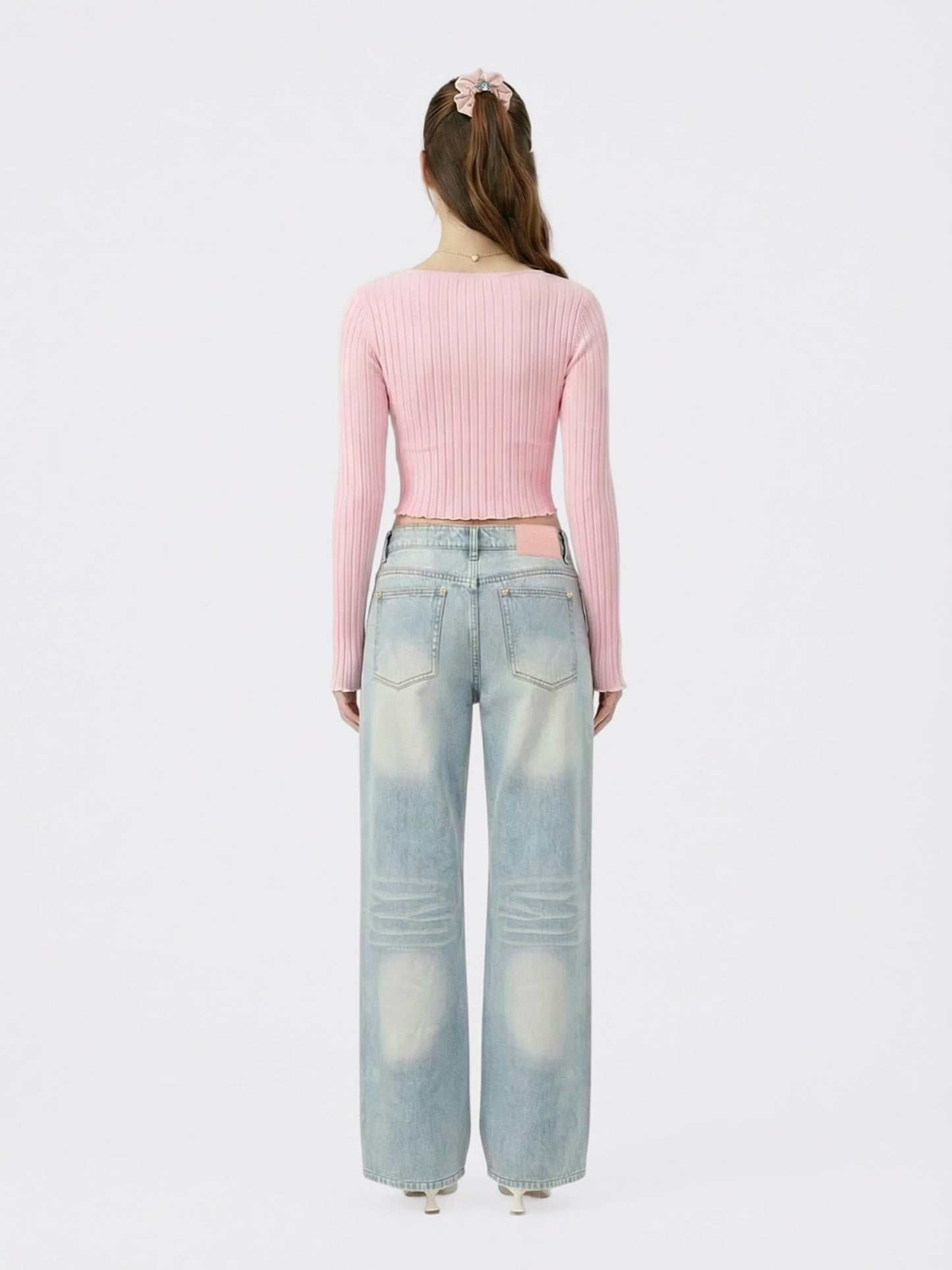 Nana Jacqueline Light Blue Low-Rise Straight Leg Jeans Light Blue