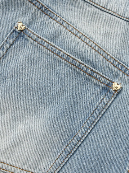 Nana Jacqueline Light Blue Low-Rise Straight Leg Jeans Light Blue