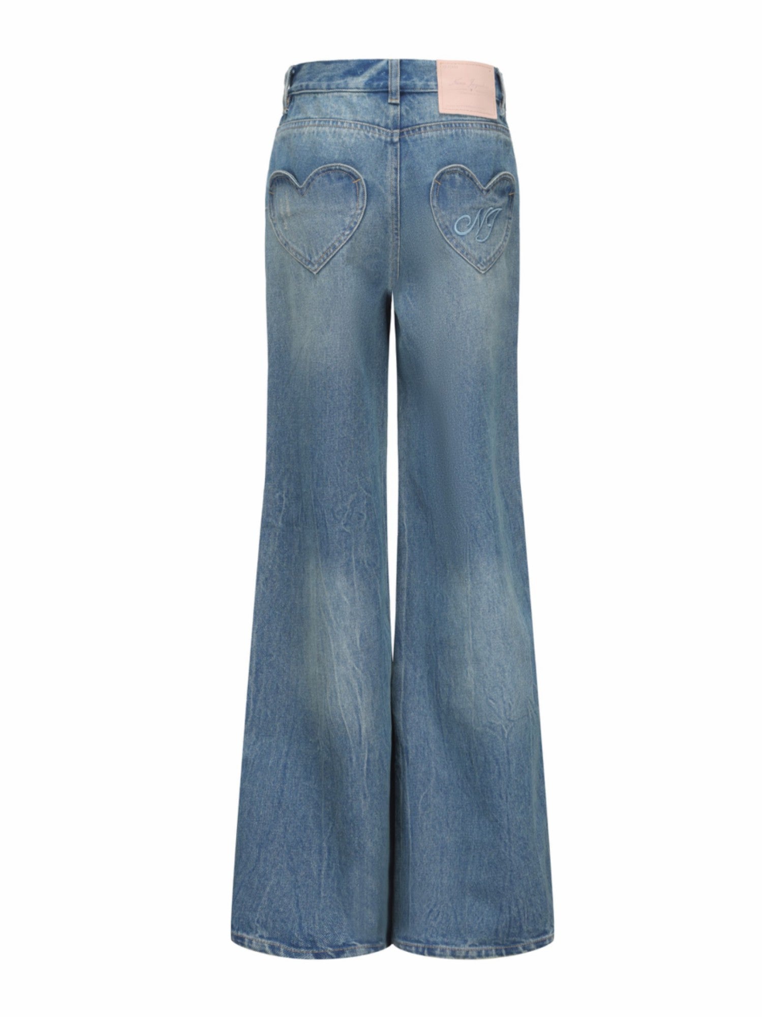 Nana Jacqueline Jamie Heart Wide-Leg Jeans: Denim Jeans for Casual Daytime Outfit Denim