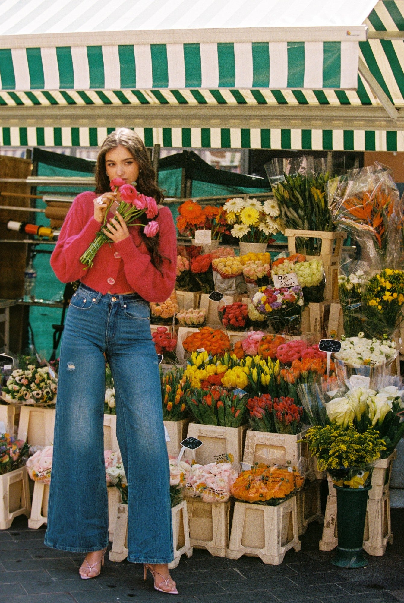 Nana Jacqueline Jamie Heart Wide-Leg Jeans: Denim Jeans for Casual Daytime Outfit Denim