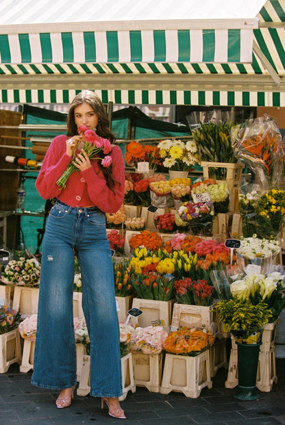 Nana Jacqueline Jamie Heart Wide-Leg Jeans: Denim Jeans for Casual Daytime Outfit Denim