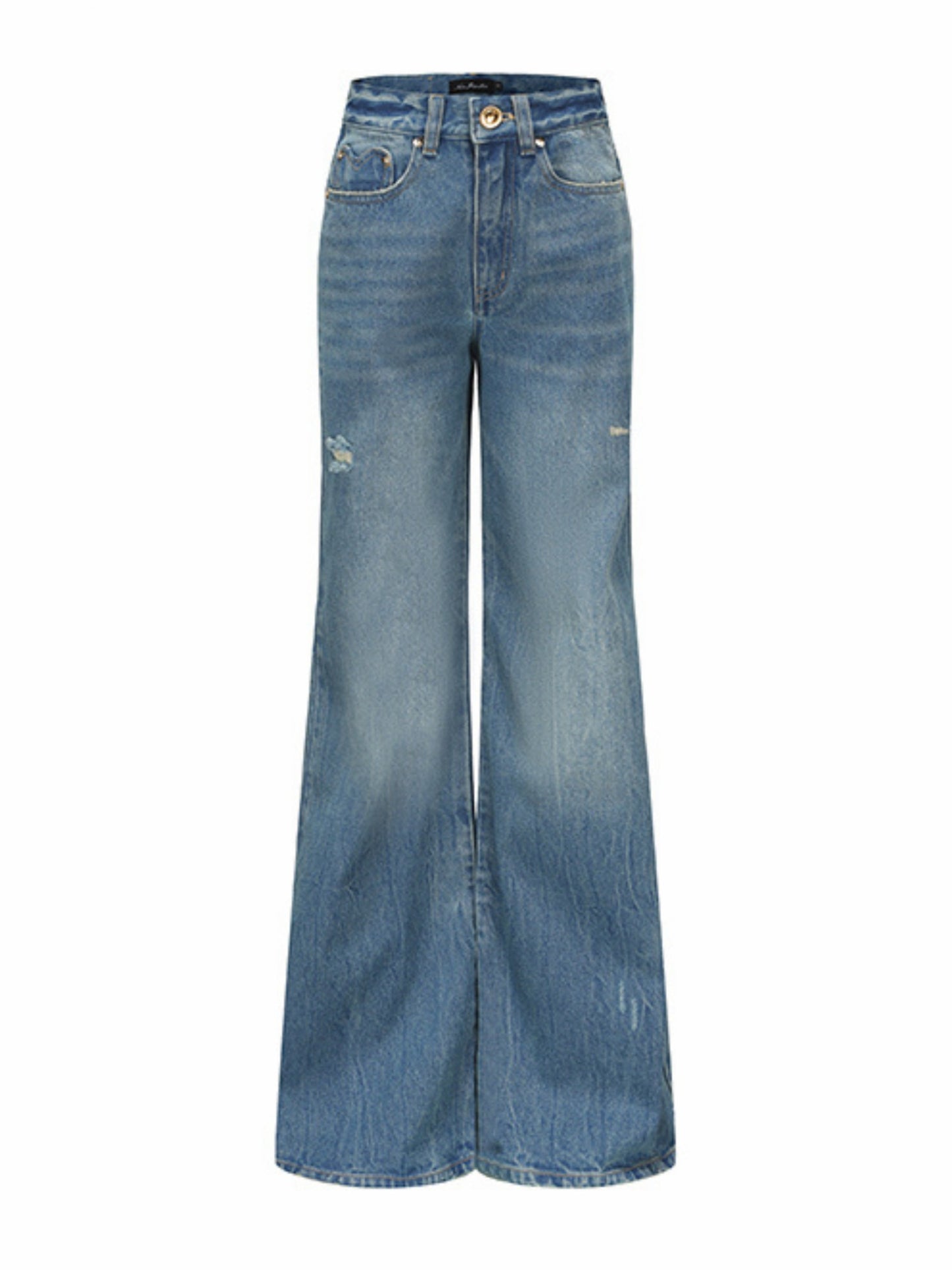 Nana Jacqueline Jamie Heart Wide-Leg Jeans: Denim Jeans for Casual Daytime Outfit Denim