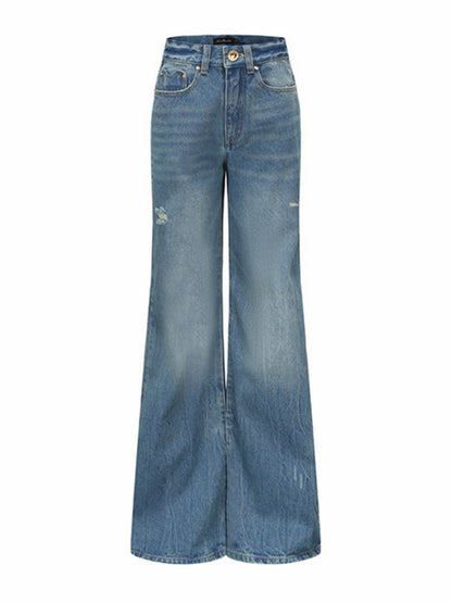 Nana Jacqueline Jamie Heart Wide-Leg Jeans: Denim Jeans for Casual Daytime Outfit Denim