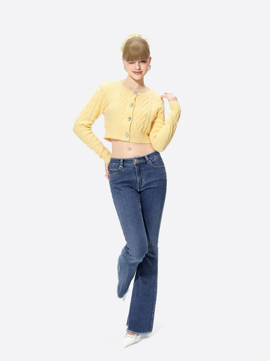 Nana Jacqueline Nicolette Denim: Blue Flare Jeans for Casual Luxury Daytime Blue