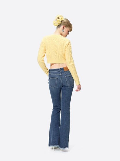 Nana Jacqueline Nicolette Denim: Blue Flare Jeans for Casual Luxury Daytime Blue
