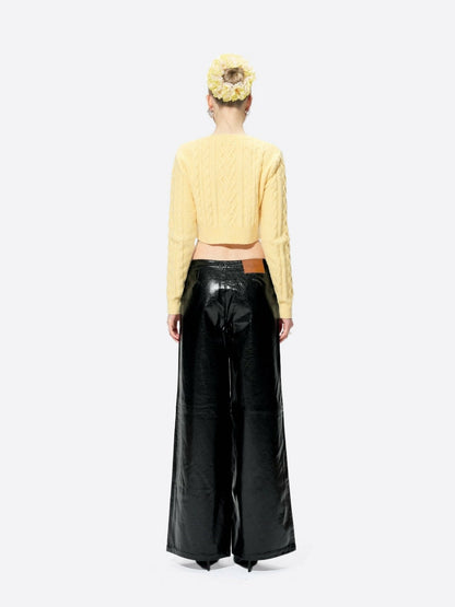 Nana Jacqueline Evie Leather Pants: Black Leather Pants for Date Night Black