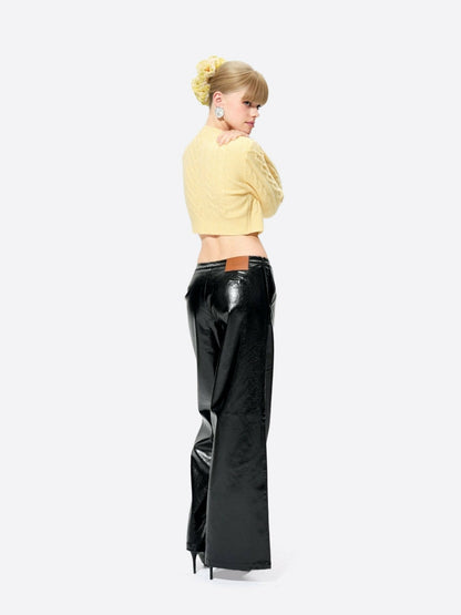 Nana Jacqueline Evie Leather Pants: Black Leather Pants for Date Night Black