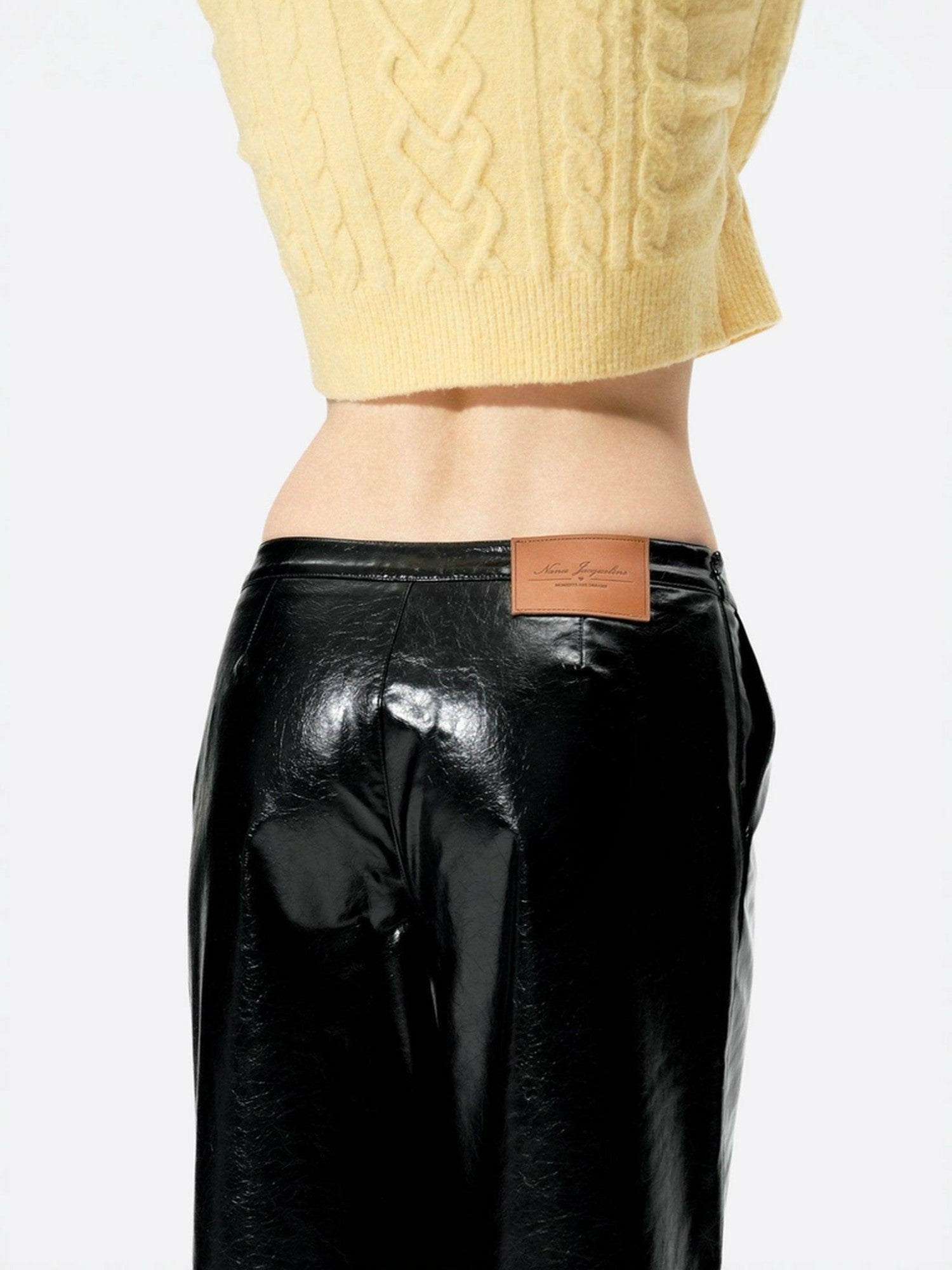 Nana Jacqueline Evie Leather Pants: Black Leather Pants for Date Night Black