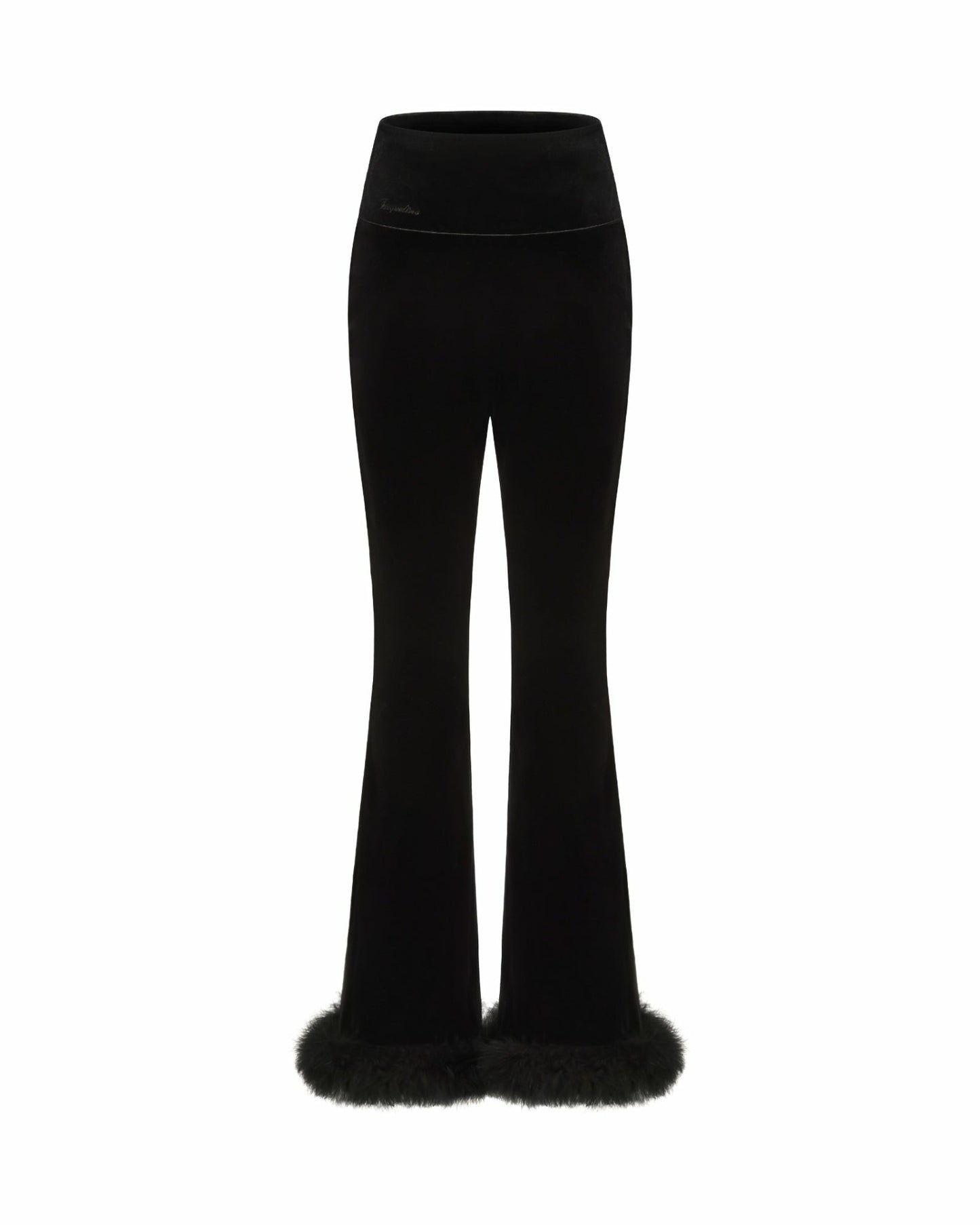 Nana Jacqueline Estelle Velvet Pants: Black Velvet Pants for Cocktail Party Black