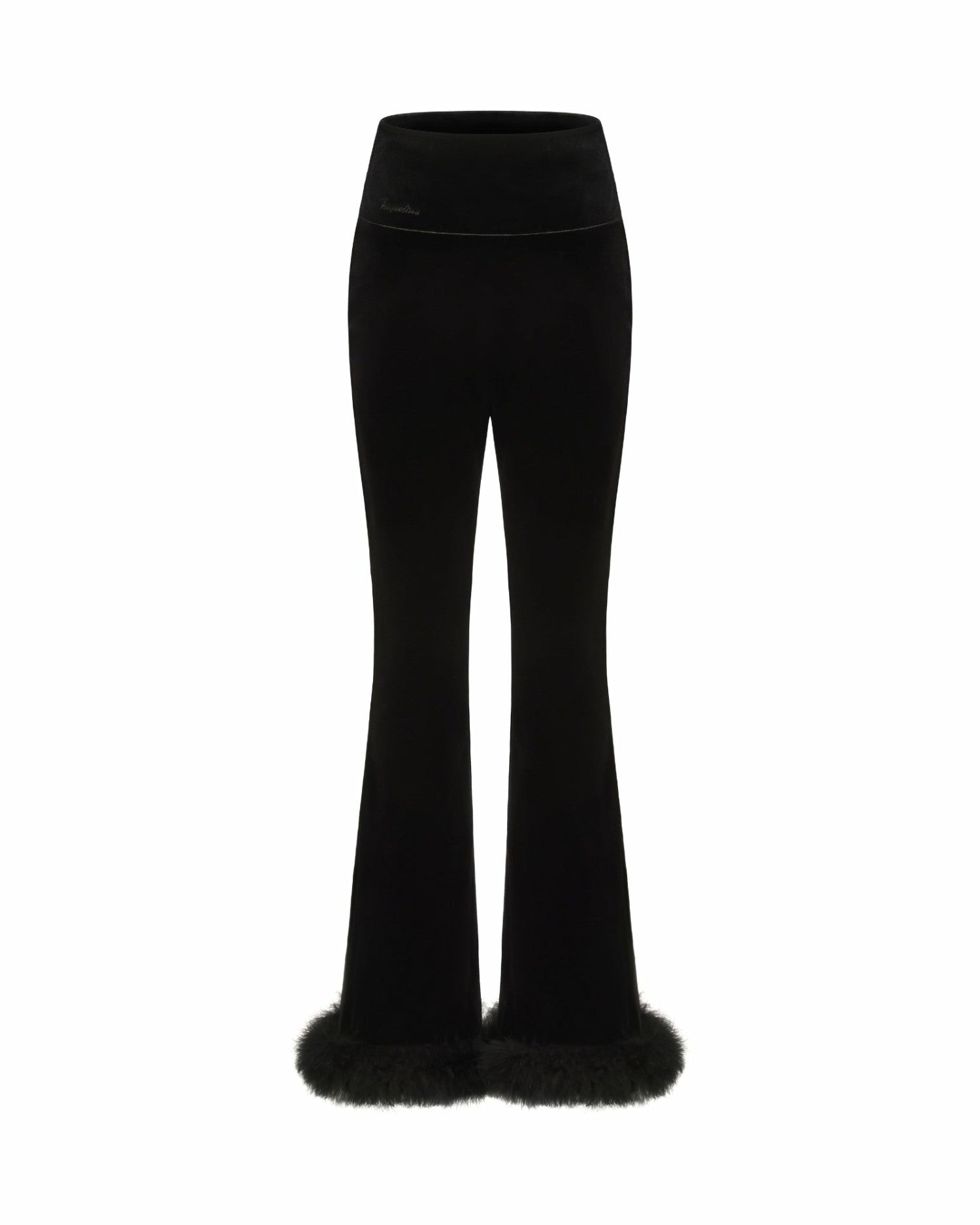 Nana Jacqueline Estelle Velvet Pants: Black Velvet Pants for Cocktail Party Black