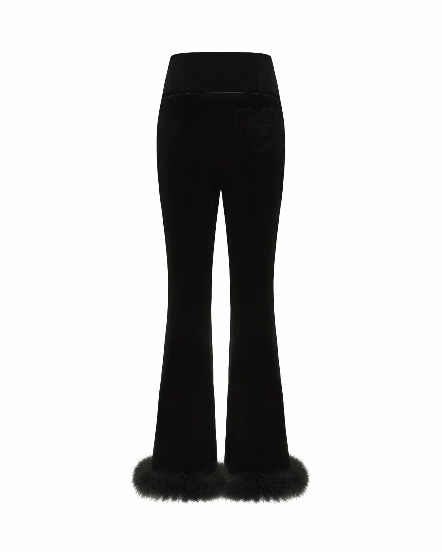 Nana Jacqueline Estelle Velvet Pants: Black Velvet Pants for Cocktail Party Black