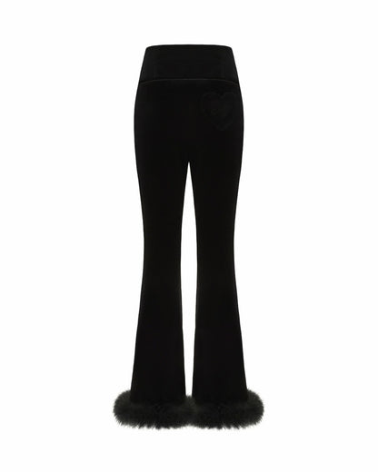 Nana Jacqueline Estelle Velvet Pants: Black Velvet Pants for Cocktail Party Black