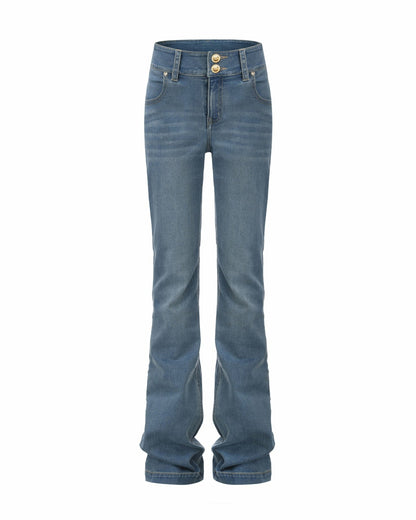 Nana Jacqueline Gia High-Waist Bootcut Jeans: Blue Jeans for Elevated Everyday Style Blue