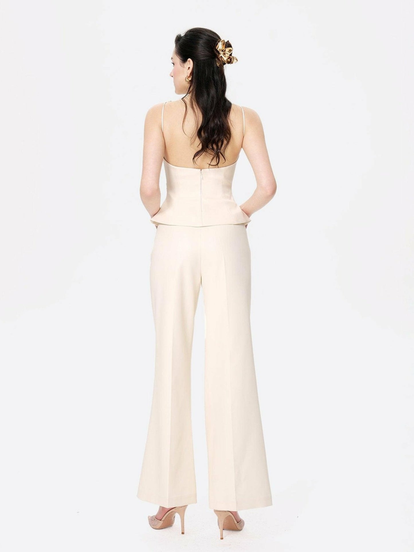Nana Jacqueline Selena Pants: Beige Pants for Resort Brunch Beige