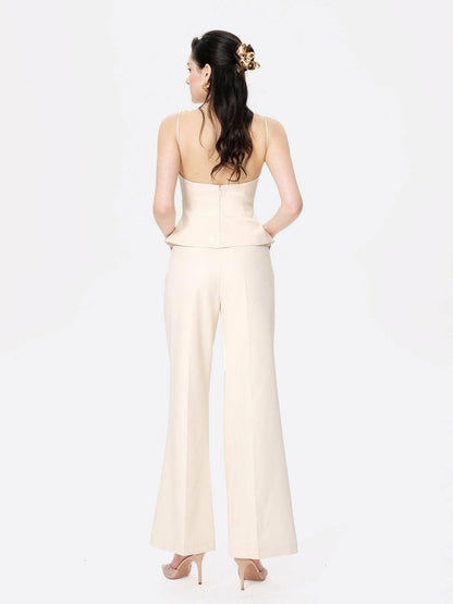 Nana Jacqueline Selena Pants: Beige Pants for Resort Brunch Beige