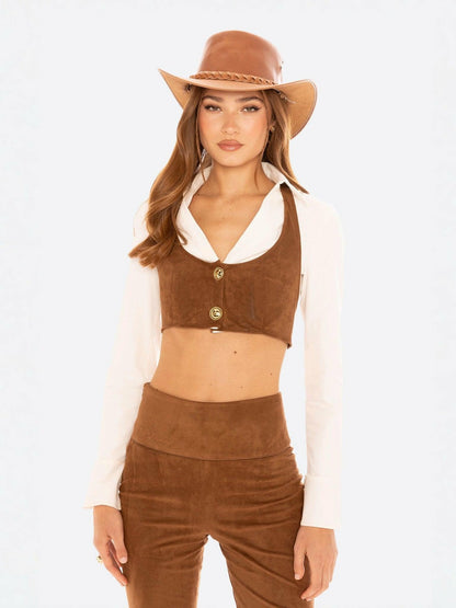 Nana Jacqueline Hailey Flared Pants: Brown Pants for Date Night Brown