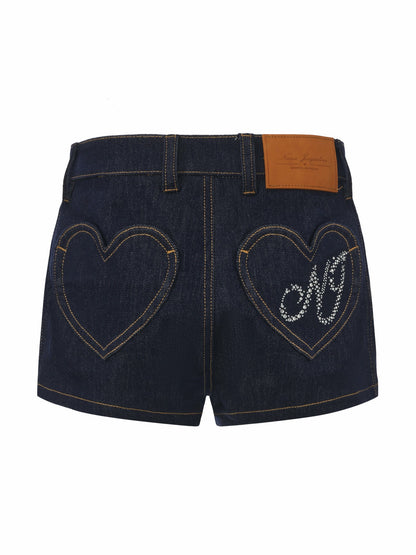 Nana Jacqueline Lexie Heart Pocket Blue Shorts Dark Blue