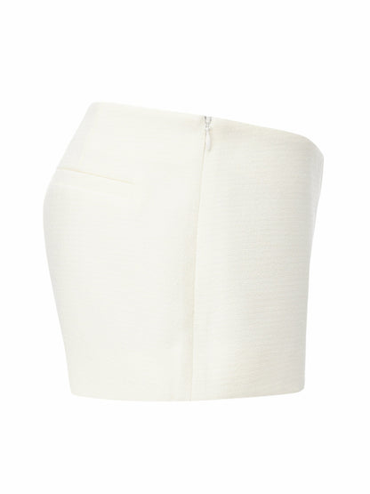 Nana Jacqueline Camille Mid-Rise White Tailored Shorts White
